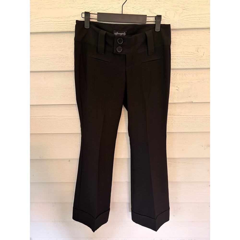 Spacegirlz Y2K Black Wide Leg Dress Pants Trouser Slacks Size 3 - Picture 2 of 6